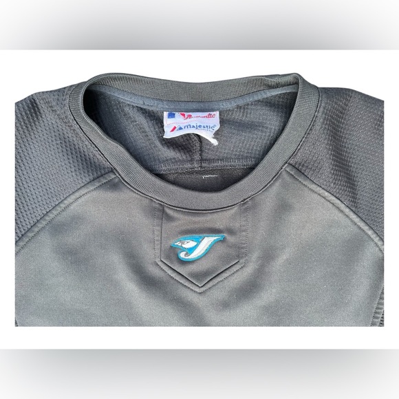 Men’s Large Retro Toronto Blue Jays Majestic Pull Over Sweater Jacket MLB - Picture 2 of 4